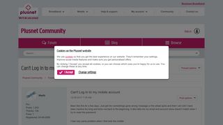 Can't Log In to my mobile account - Plusnet Community