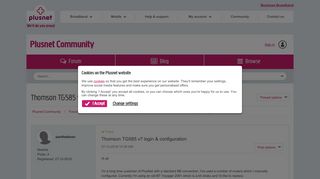 Fixed: Thomson TG585 v7 login & configuration - Plusnet Community