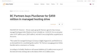 BC Partners buys PlusServer for $459 million in managed hosting ...
