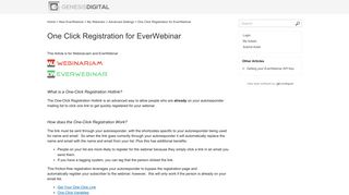 One Click Registration for EverWebinar