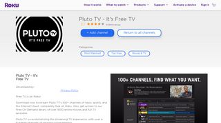 Pluto TV - It's Free TV | Roku Channel Store | Roku