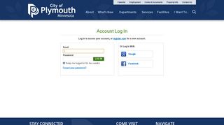 Account Log In | City of Plymouth, MN