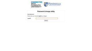 Password change utility - Plymouth University