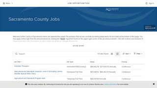 Job Opportunities | Sorted by Job Title ascending | Sacramento ...