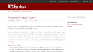 Remote Desktop Access - Knowledge Base - IT Service Portal