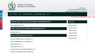 PSDP - Ministry of Planning,Development & Reform