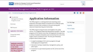 Application Information | Presidential Management Fellows (PMF) - CDC
