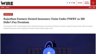 Rajasthan Farmers Denied Insurance Claim Under PMFBY as SBI ...