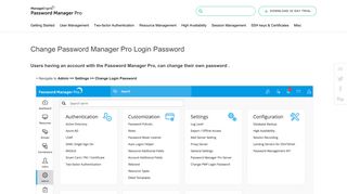 Change Password Manager Pro Login Password - ManageEngine