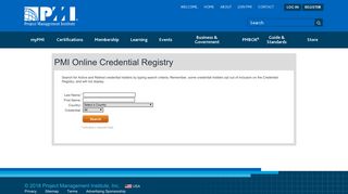 PMI Online Registry