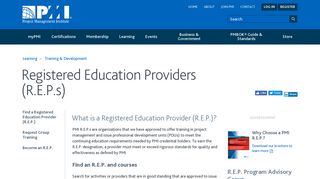 Registered Education Providers (R.E.P.s) | Project Management ... - PMI
