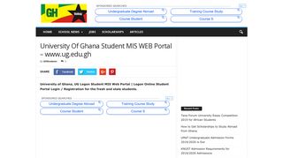 University Of Ghana Student MIS WEB Portal – www.ug.edu.gh | GH ...