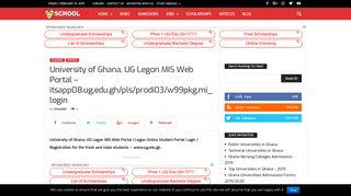 University of Ghana, UG Legon MIS Web Portal - itsapp08.ug.edu.gh ...