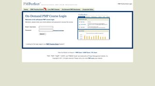 Login Page: PMPerfect On-Demand PMP Bootcamp