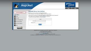 Magic Mail Server: Login Page - MagicMail Mail Server - PMT