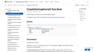 CreateSemaphoreA function | Microsoft Docs
