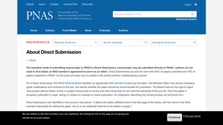 About Direct Submission | PNAS