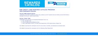 PNB Credit Card Rewards Catalog