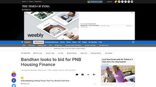 Bandhan looks to bid for PNB Housing Finance - Times of India