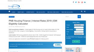 PNB Housing Finance | Interest Rates 2019 | EMI Eligibility Calculator ...