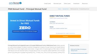 PNB Mutual Fund - Principal Mutual Fund, Punjab National Bank MF ...