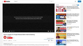 How to register for Punjab National Bank Internet Banking - YouTube