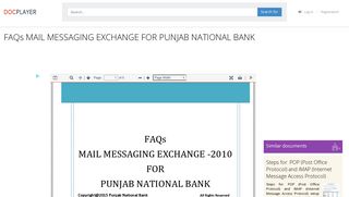 FAQs MAIL MESSAGING EXCHANGE FOR PUNJAB NATIONAL BANK