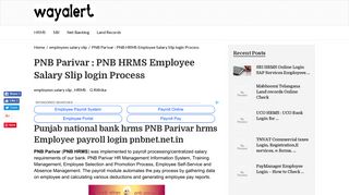 PNB Parivar : PNB HRMS Employee Salary Slip login Process