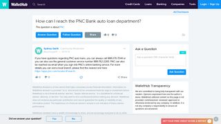 How can I reach the PNC Bank auto loan department? - WalletHub