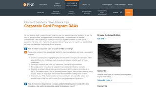 Corporate Card Program Q&As | PNC