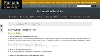 PNW Outlook Migration FAQs – Information Services