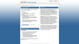 Forgot User ID or Password? - PNC Online Banking