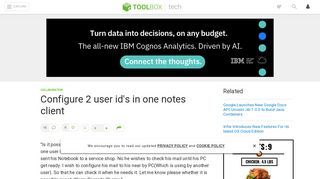 Configure 2 user id's in one notes client - Toolbox