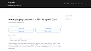www.pncpaycard.com - PNC Prepaid Card | openkit