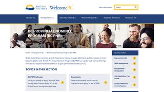 WelcomeBC - BC Provincial Nominee Program | BC, Canada