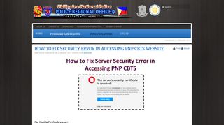 How to Fix Security Error in Accessing PNP CBTS Website - PRO9
