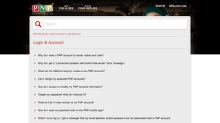 Login & Account – PNP Help Center