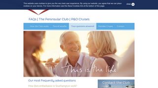 FAQs | The Peninsular Club | P&O Cruises