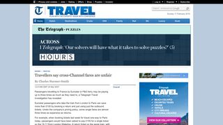 Travellers say cross-Channel fares are unfair - Telegraph
