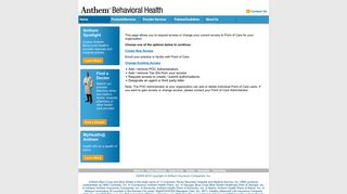 Point of Care Access - Anthem Blue Cross