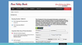 Contact Us - Poca Valley Bank