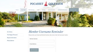 Pocasset Golf Club Forgot Username