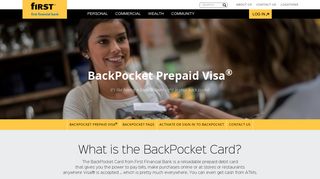 BackPocket Prepaid Visa - First Financial Bank