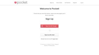 Pocket: Sign Up