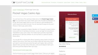 Pocket Vegas Casino App - Mobile Casino - casino bonuses