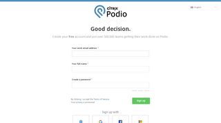 Sign up - Podio