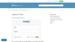 Logging in to Podio – Podio Help Centre