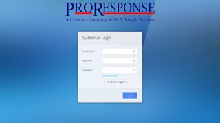 ProResponse - Customer Login - ProResponse.com