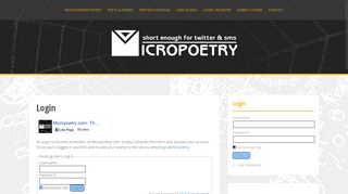 Login / Register: Become a Poet - Micropoetry.com