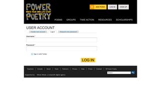User account | Power Poetry